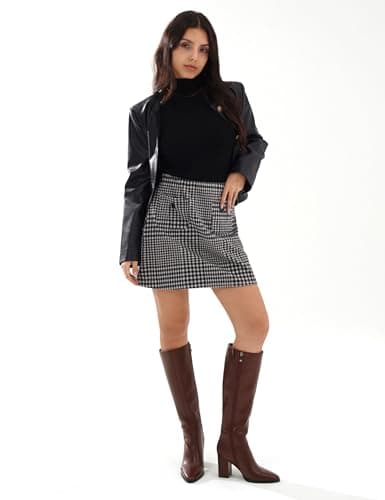 TopWalks Women's Knee High Boots Pointed Toe Chunky Block Heel Platform Boots Comfort Dress Long Boots Brown 8.5 - Thumbnail 6