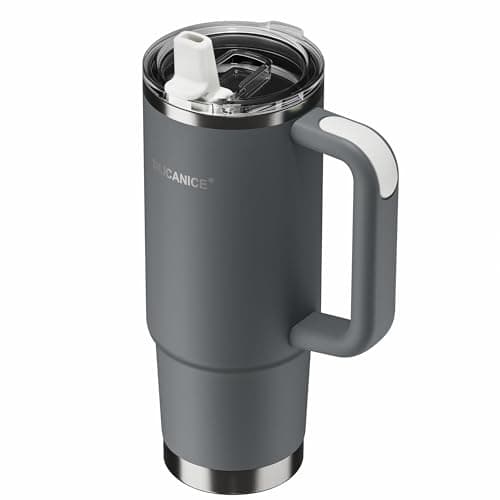 SILICANICE For Travel & Gym – Never Drink from a Moldy Lid Again: 30oz Hygienic Tumbler, 100% Leakproof Lid & Removable Foldable Spout. Reinforced Base, Fits Cup Holders- Gray