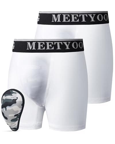 MEETYOO Youth Boys Athletic Compression Sliding Shorts with Soft Cup Pocket for Baseball Football Lacrosse Hockey - Image 1