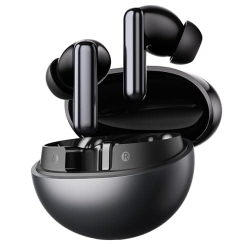 HAYLOU Flowbuds N55 Noise Cancelling Wireless Earbuds, 54dB Aadptive ANC, LDAC Hi-Res Sound Bluetooth 6.0 Earbuds with 6 HD Mics, 40H Playtime, IPX5 in-Ear Ear Buds, Customizable EQ Via APP