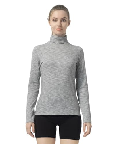 Leapstride Women's Turtleneck Slim - Fit Long Sleeve Base Layer Top, Space - Dyed Pattern, Sport Jersey for All - Round Activities - Image 1