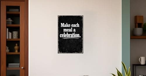 Make Each Meal A Celebration Vintage Tin Sign Rustic Kitchen Wall Decor Metal Plaque Chalkboard Style Typography Farmhouse Dining Room Cooking Quote Art 8x12 Inch Pre Drilled Holes - Thumbnail 2