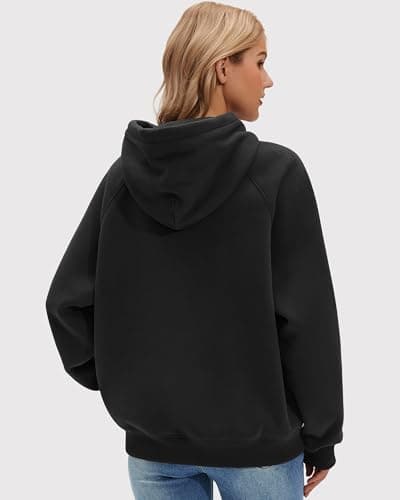 Stelle Women Hoodies Oversized Fleece Long Sleeve Comfy Casual Pullover Sweatshirts 2026 Winter Fall Outfits Black Medium - Thumbnail 4