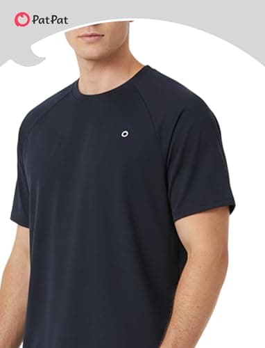 PATPAT Men's Short Sleeve Active T-Shirt Quick Dry Athletic Tee Running Swim Tops Summer Moisture Wicking Shirts, Dark Blue, XXL - Thumbnail 5