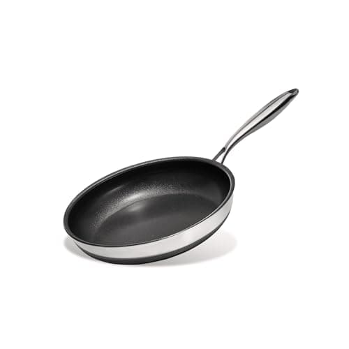 KITEXPERT Non Stick Frying Pans without Lid, 8" Titanium Ceramic Pan Nonstick Stainless Steel Skillet, PFAS PFOA & PTFE Free, Quick-Cool Handle, Dishwasher & Oven Safe, Compatible with All Cooktops