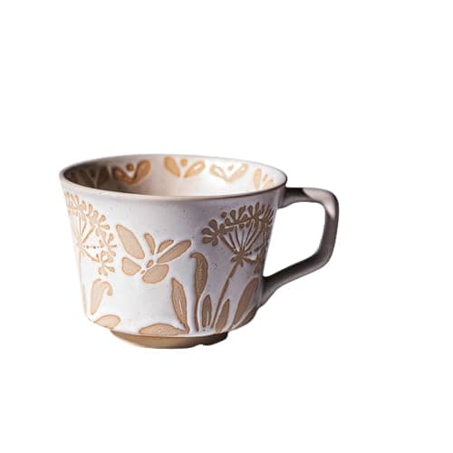 JINNTHE Ceramic Vintage Coffee Cup, 12oz Porcelain Mug 1 pc, Novelty Coffee Mugs Stoneware, Dishwasher & Microwave Safe, Cup for Coffee, Tea, Hot Chocolate, Christmas Mug Gifts for Women Men