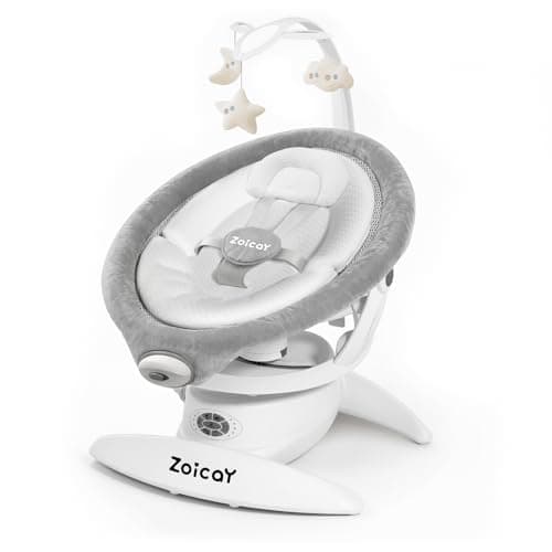 Baby Swing, 3-in-1 Baby Swings for Infants with Motion Detection & Vibration Soother, 360° Rotating Electric Baby Swings with 5 Speeds & 3 Swing Modes, Infant Swing for Baby with 12 Preset Melodies