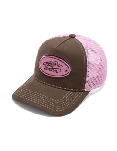 Aelfric Eden Trucker Hat Color Block Mesh Snapback Baseball Cap Brown Pink - Thumbnail 2