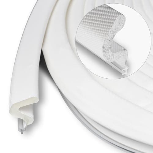 Storystore 20 Ft Weather Stripping Door Seal, Foam Kerf Door Weather Stripping for Doors and Windows Insulation with Slot Card Frame,White - Image 1