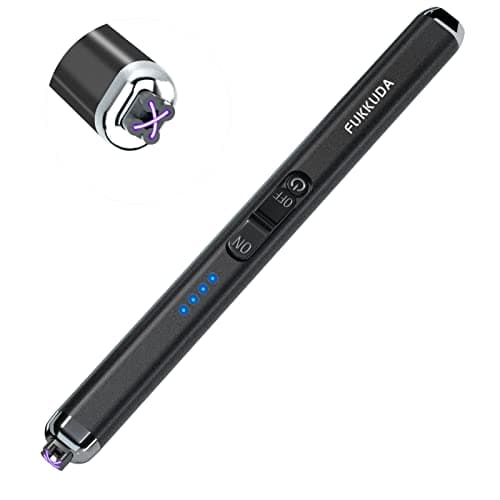 FUKKUDA Upgraded Dual Arc Electric Candle Lighter - USB Rechargeable, Windproof Flameless, Ideal Christmas Stocking Stuffer for Candles, Camping (Obsidian Black) - Image 1