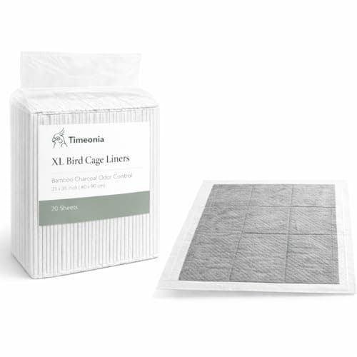 TIMEONIA XL Bird Cage Liners 23.6x35.4 20-Pack Bamboo Charcoal