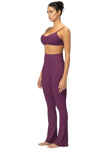Sunzel No Front Seam Mini Flare Leggings for Women, Invisible Butt Scrunch Flared Yoga Pants with Tummy Control 28" Cherry Red X-Small - Thumbnail 6