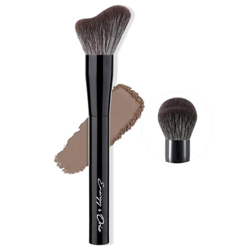 AINOCHI Angled Contour Brush, Professional S-Shaped Face Sculpting Bronzer Makeup Brush with Premium Fox & Goat Hair Blend for Precise Jawline & Cheekbone Shading & Sun-Kissed Glow,1pc