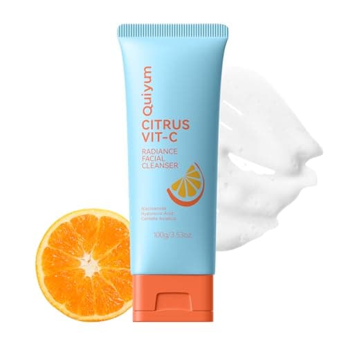 QUIYUM Citrus Vitamin C Facial Cleanser – Gentle Face Wash with Niacinamide, Hyaluronic Acid | Cleanse, Hydrate, Refresh, Face Wash, Oil Remover, for All Skin Types (100g/3.5 oz) - Image 1