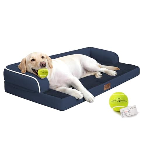 Comfort Expression Extra Large Dog Bed - Orthopedic Pet Bed with Washable Removable &Waterproof Cover Sofa Pet Couch with Foam Support for Big Size Dogs with Bolster, 45x35 - Image 1