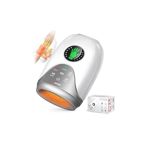 JZBRAIN Hand Massager with Heat and Compression Hand and Wrist Massager with Customizable Modes, Finger Stretch Function, Palm Roller - Daily Comfort for Women, Men, Home, Office Use - Image 1