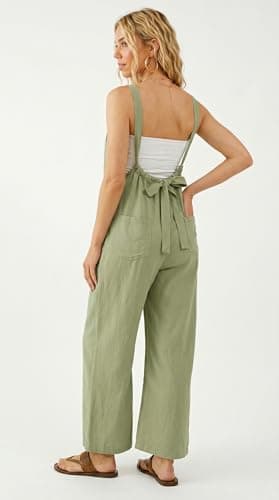GAMISS One Piece Jumpsuits for Women Casual Overalls Summer Rompers Trendy Jumpers Outfits Travel Clothes Sage Green XL - Thumbnail 2