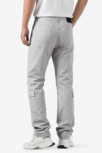 GINGTTO Cargo Pants for Men Slim Fit Stretch Hiking Pants Men Waterproof Grey Size 38 - Thumbnail 5