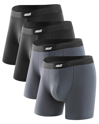 Nullktie Ultra Soft Modal Men's Underwear, Breathable Boxer Briefs No Fly, 4 Pack - Image 1