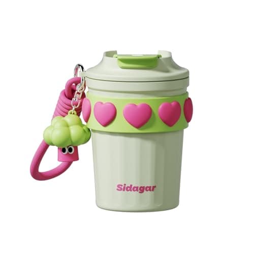 SDGA+ 12 oz Travel Coffee Mug Spill Proof Leak Proof, Stainless Steel Thermal Coffee Cup with Lid, Resuable Cup for Hot and Cold, Portable Tumbler for Women, Minty Matcha - Image 1