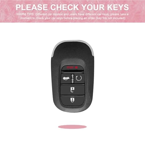 XUPEIXUN for Honda Key Fob Cover with Keychain, Pink TPU Key Case Protection Shell Compatible with 2022 Hond Accord Civic CRV Pilot Odyssey 11th Gen Bling Car Accessories - Thumbnail 3