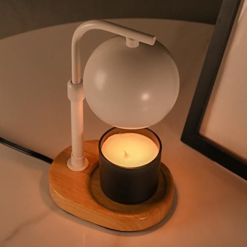 Candle Warmer Lamp Timer - Birthday Gifts for Women Mom, Mothers Day Gifts, House Warming Gifts New Home Decor Modern Farmhouse Decor with 2 Bulbs Wax Melt Compatible All Jar Candles White - Thumbnail 2
