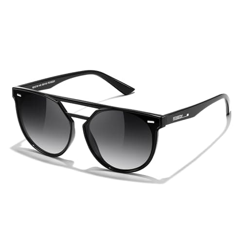 FEISEDY Women's Cat Eye Aviator Sunglasses- Polarized UV400 for Driving & Travel, Vintage Oversized Fashion B0119 Black - Image 1