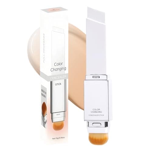 Blanc Cover Cream Stick V - Color Changing Foundation Stick with Volufiline - Medium to Concealer Base Makeup, 2-in-1 Dual-Ended with Built in Brush, Portable for Daily Use (Natural) - Image 1