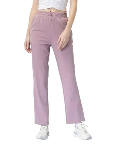 Leapstride Women's Moisture-Wicking Crop Flare Pants - Shockcord Waist, Compressive Fabric & Side Pockets | Yoga,Fitness,Daily Use - Image 1