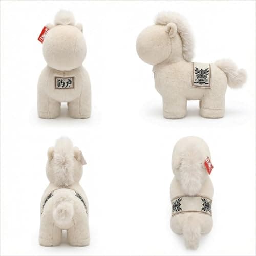LXYUNKJ 2026 Year of The Horse Stuffed Animals Plush Soft Plushie Toys - Mascot Doll Toys Zodiac Decor, Super Cute Plush Soft Toy for Adults, Kids and Families Gifts (10" Dì Lú) - Thumbnail 5