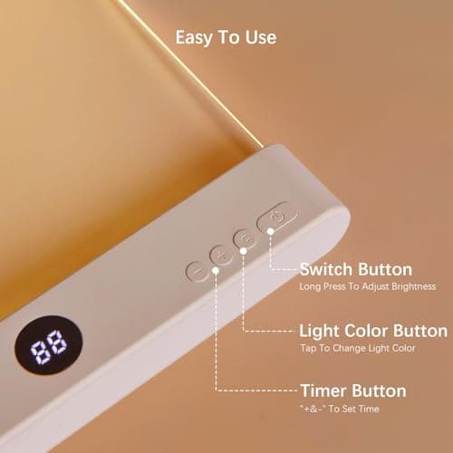 Choudao Tech LED Book Light and Night Light 2 in 1, 3 Color Temperatures & Stepless Dimming, USB Rechargeable Reading Light with Timer for Night Reading (Pink) - Thumbnail 3