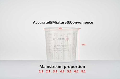 12 Pcs cups and 4 lids 160 oz Graduated Paint Mixing Cups 5 Quart Disposable Clear Paint Mixing Bucket Plastic Epoxy Measuring Cups with Ratios on Side of Cup for Resin, Epoxy, Art - Thumbnail 2