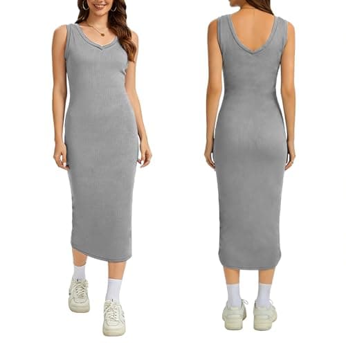 Anyshe Women's 2 Piece Matching Knit Sweater Set, Long Sleeve V-Neck Top with Maxi Skirt, Effortless Style for Vacation - Thumbnail 5