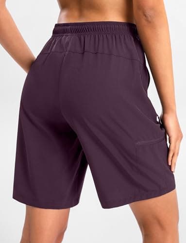 Cyasundent Women's 7" Hiking Cargo Shorts Lightweight Stretch Quick Dry Athletic Golf Summer Bermuda Shorts for Women (Wine_XL) - Thumbnail 2