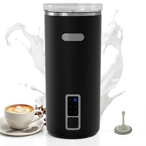 Kndko Electric Milk Frother, 6-in-1 Milk Frother and Steamer, Automatic Warm and Cold Foam Maker and Milk Warmer for Latte, Cappuccino, Macchiato, Perfect for Home and Office Use, Easy to Clean, Black - Image 1