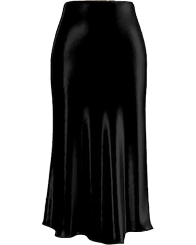 materasu Satin High Waisted Maxi Skirt Silk A-Line Spring Summer Casual Long Skirts for Women - Image 1