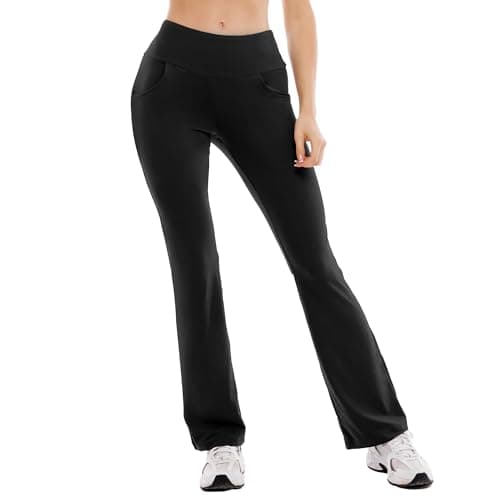 Ipletix Flare Leggings for Women-Bootcut Yoga Pants for Women High Waisted Flared Leggings Dress Pants Black - Image 1