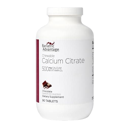 Bariatric Advantage Calcium Citrate Chewable 500 mg - for Bariatric Surgery Patients - High-Potency, Easy-Digest Tablets - Calcium Citrate - Bone Strength Supplements* - Chocolate - 90 Count - Image 1