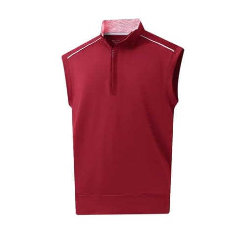 Rouen Mens Vests Outerwear Lightweight Moisture Wicking Midlayer Sleeveless Golf Quarter Zip Pullover Mens Vest - Image 1
