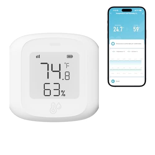 ORYZIC Temperature & Humidity Sensor (Wi‑Fi 2.4GHz) – Indoor Thermometer Hygrometer with App History, Battery Powered - Image 1