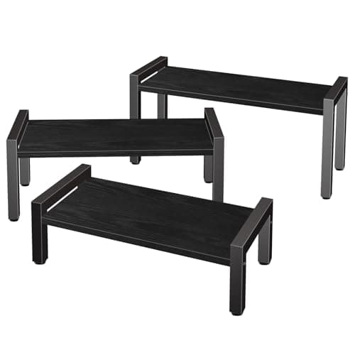 LAIDUOLEOE Wood Risers Display Stands, 3 Tier Stepped Display Shelf for Perfume Collectibles, Buffet Risers Tiered Tray Stand & Serving Tray for Food Desserts Vendor Events Party Decor - Image 1
