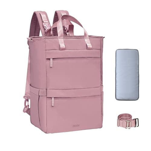 Allovely Diaper Bag Backpack, Large Baby Diaper Bag with Changing Pad, Baby Bag for Mom with Quick-access Insulated Pockets, Lightweight Multipurpose Travel Backpack (Dark Pink)