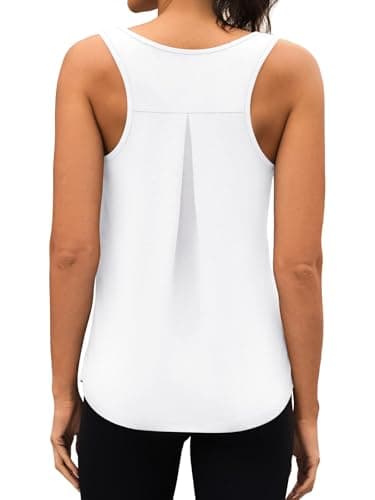 3rd hill Workout Tank Tops for Women Racerback Sleeveless Yoga Top Loose Fit Gym Shirt Running Athletic Tanks White S - Thumbnail 6