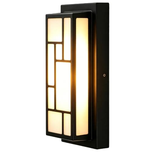 Energetic 5CCT Outdoor Wall Light Fixture, 13 Inch Exterior Modern Wall Sconce, Patio Light IP65 Waterproof, 120V LED Porch Lighting, Aluminum Low Profile Lantern for Front Door, Garage, ETL, Black