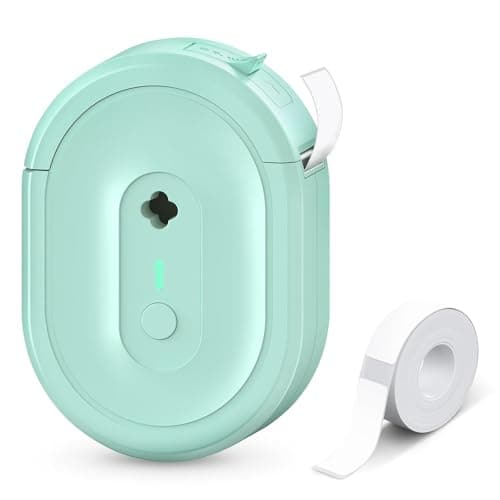 Mini-Label-Maker-N12, Waterproof-Bluetooth-Label-Printer, Thermal Sticker Maker Machine: for Address Labels, Home, Kitchen, School Supplies, Office Organization, Kids Gift, with Tape (Green) - Image 1