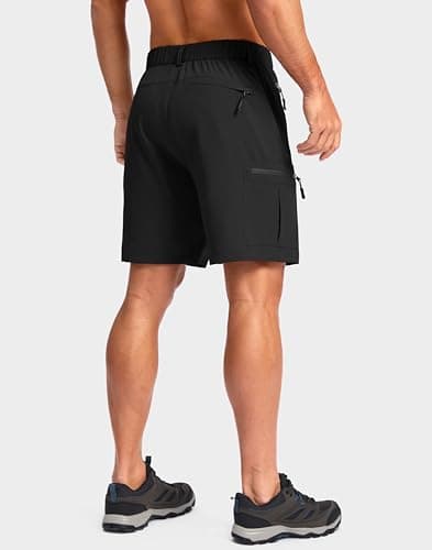 Pudolla Men's Hiking Cargo Shorts Lightweight 7" Travel Casual Shorts for Men Golf Work Outdoor with 5 Zipper Pockets(Black Medium) - Thumbnail 2