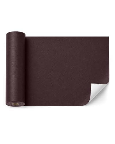BOUYEER Leather Repair Patch Tape Kit,Self Adhesive Leather Repair for Sofa，Car Seat,Office Chair,Furniture,Jacket,Waterproof Strong Adhesive Vinyl Repair Kit. 23 in x 79 in,Dark Brown