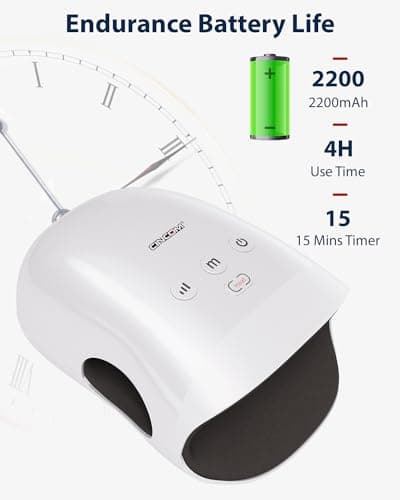 CINCOM Cordless Hand Massager with Heat and Compression, White - Thumbnail 5
