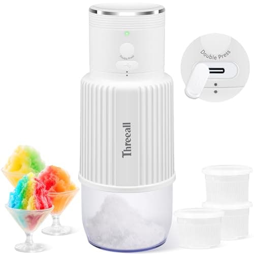 Snow Cone Shaved Ice Machine, Portable Cordless Ice Shaver Slushie Machine for Home with USB charger and 3 Reusable Ice Mold Cups,Crushed Ice Shaver for Home, Outdoor,Party,Summer - Image 1