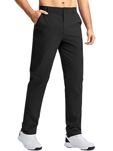 Nakvoc Men's Golf Pants Comfy Work Dress Pants Lightweight Quick Dry Casual Slack with Pockets(Black L32.W40 - Image 1